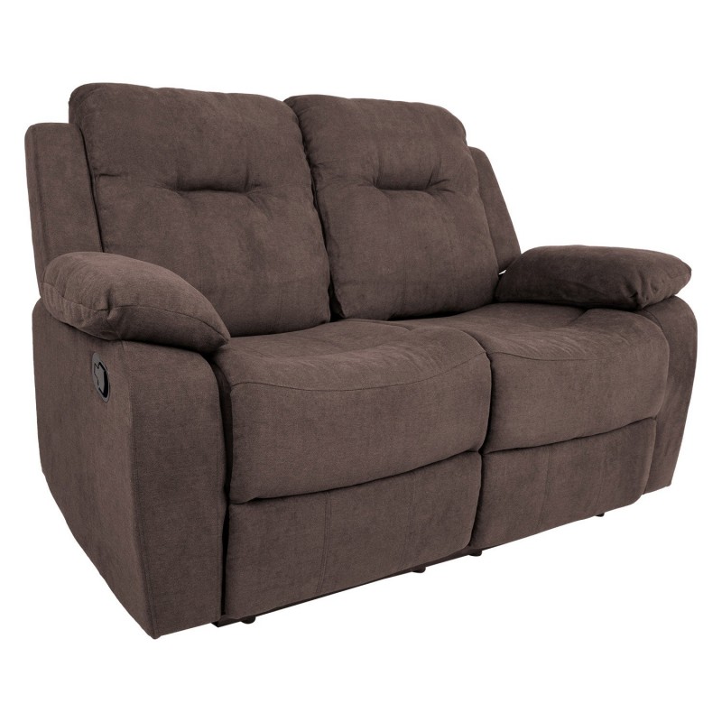 Diivan DIXON 2-kohaline recliner, 155x95xH102cm, pruun, polüesterkangas, vineer, metall