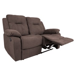 Diivan DIXON 2-kohaline recliner, 155x95xH102cm, pruun, polüesterkangas, vineer, metall