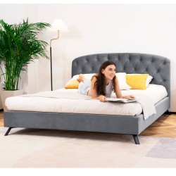 Кровать AURORA 160x200cm, серый бархат