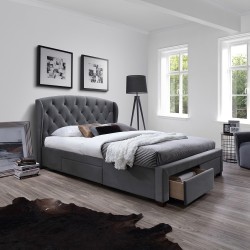 Bed LOUIS 160x200cm, grey