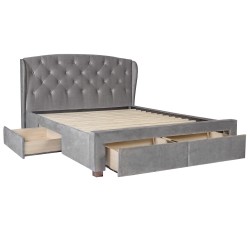 Bed LOUIS 160x200cm, grey