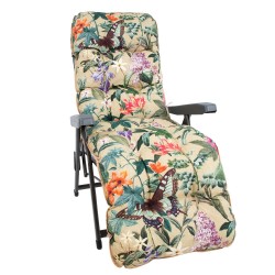 Deck chair BADEN-BADEN, beige floral pad