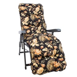 Deck chair BADEN-BADEN, dark floral pad