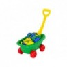 Pulling Trolley with 'Two buckets' Set 10 items Green