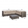 Комплект садовой мебели SEVILLA NEW модульный диван и стол, тёмно-коричневый