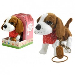 Interactive Dog On a Leash with Dog House Brown-White