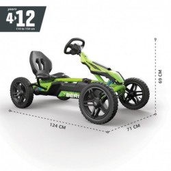 BERG Pedal Go-Kart RALLY DRT GREEN BFR 4-12 years up to 60 kg