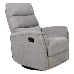 Кресло-реклайнер BARCLAY 79x86xH105cm с ручным механизмом, вращающееся и качающееся, светло-серый