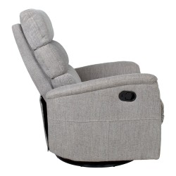 Recliner armchair BARCLAY rotating and swinging, light grey