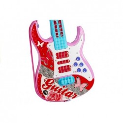 Electric Guitar With Microphone Strings Toy Pink