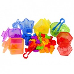Educational Sorting Toy Rubber Animals Glitter Bins 36 Pieces