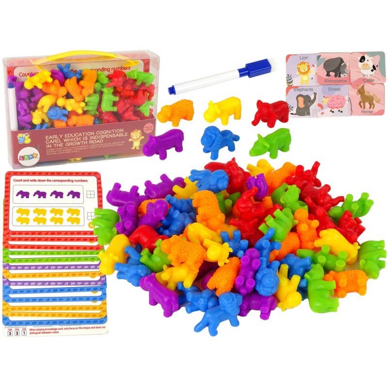 Animals Educational Toy Task Cards Counting Sorter 60 Pieces