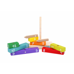 Wooden Clock Colour Sorter Learning Time Puzzle Moving hands 14354