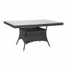 Table WICKER 150x100xH74cm, dark brown