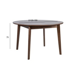 Dining table ADELE D120 150xH75cm, dark beech