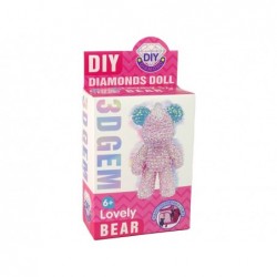 Creative Teddy Bear DIY Diamonds 3D Keyring Set Pink