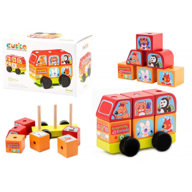 Wooden Mini Bus Happy Animals Sorter LM-10 13197