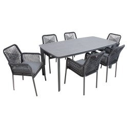 Garden furniture set HELA table and 6 chairs