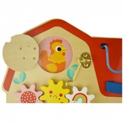 TOOKY TOY Wooden Manipulation Board Clasps Opening and Closing Locks Animals