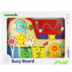 TOOKY TOY Wooden Manipulation Board Clasps Opening and Closing Locks Animals