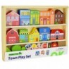TOOKY TOY Wooden Set of Buildings and Figures City Police Hospital Fire Station Policeman Doctor Fireman