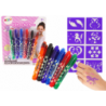 Gel Pens for making tattoos 6 pieces of glitter pens + stencils Tattoo Pen