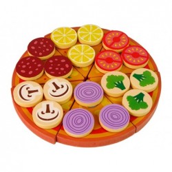 Pizza Set Wooden Jigsaw Puzzle Velcro Accessories