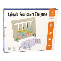 Four Colours Animals Two-Sided Puzzle Wooden Educational Game