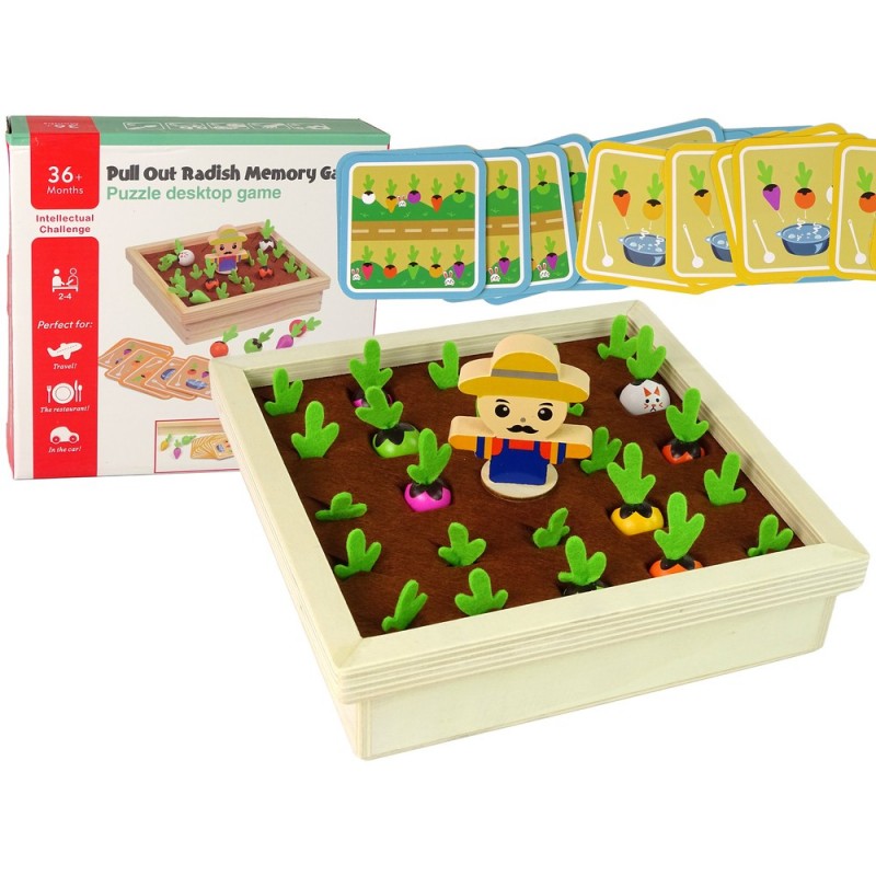 Wooden Memory Game Pull out the Radish Cards