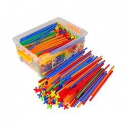 Large Building Block Set in a Box  Construction Straws 800 Pieces !