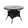 Table WICKER D100xH71cm, black