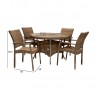 Garden furniture set WICKER table, 4 chairs (13360), cappuccino