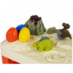 Daisy Play Dough Table Dinosaurs Eggs Mould Volcano with Glowing Lava 4 Colours
