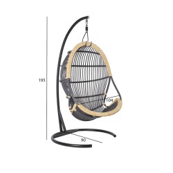 Hanging chair TIGER dark grey