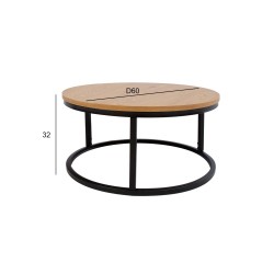 Coffee table BRITE D60xH32cm, light wood
