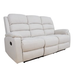 Recliner sofa MANUEL 3-seater, natural white