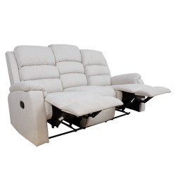 Recliner sofa MANUEL 3-seater, natural white