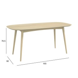 Обеденный стол RIGA 165x90xH76,5см, дуб светлый