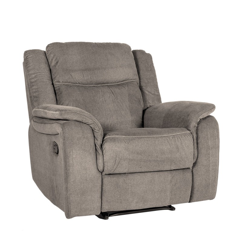 Tugitool NORMAN mehaaniline recliner 102x99xH102cm pruunikashall, polüesterkangas, puit, metall