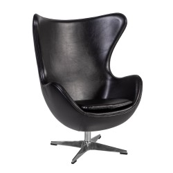 Кресло GRAND STAR 87x78xH104см, материал покрытия  кожзаменитель, цвет  чёрный, металлическая ножка