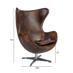 Кресло GRAND STAR 87x78xH104см, материал покрытия  ткань, цвет  коричневый, металлическая ножка