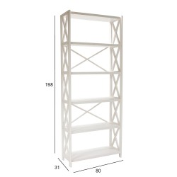 Riiul ALEX 6-ne 80x31xH198cm, valge