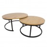 Set of coffee tables BRITU 2pcs, light wood
