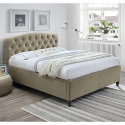 Кровать ZETA с матрасом HARMONY TOP (86864) 160x200см, с ящиком для белья, обивка из мебельного текстиля, цвет  бежевый