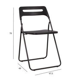 Folding chair PIKNIK black plastic
