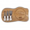Cheese cutting board GOURMET, 38x22cm, 3 cheese knives, bamboo   blue