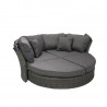 Раскладной диван MUSE-2 с навесом и с подушкой, рама  алюминий с плетением из пластика, цвет  серый