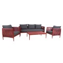 Garden furniture set BREMEN table, sofa and 2 chairs, red