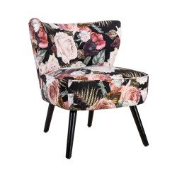 Кресло LA PERLA 63x73xH76см, материал покрытия  бархатная ткань, цвет  цветистый