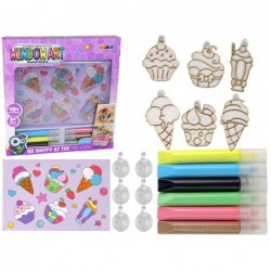 Creative Set Stained Glass Window Fusing Paint Ice Cream Sweets 3D